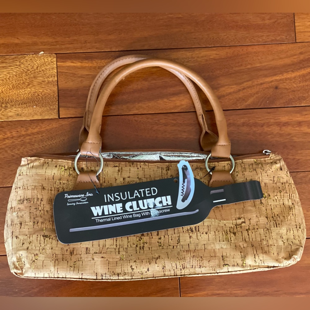 Insulated wine clutch purse bag